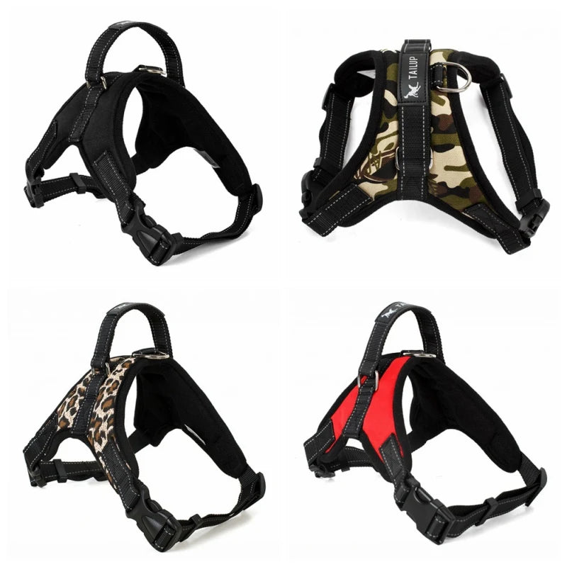 Dog Harness No-Pull Pet Adjustable Soft Padded Dog Harness Reflective No-Choke Pet Large Dog Oxford Vest With Control Handle